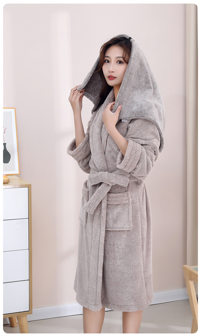 Coral fleece (AB yarn) bathrobe (350gsm)